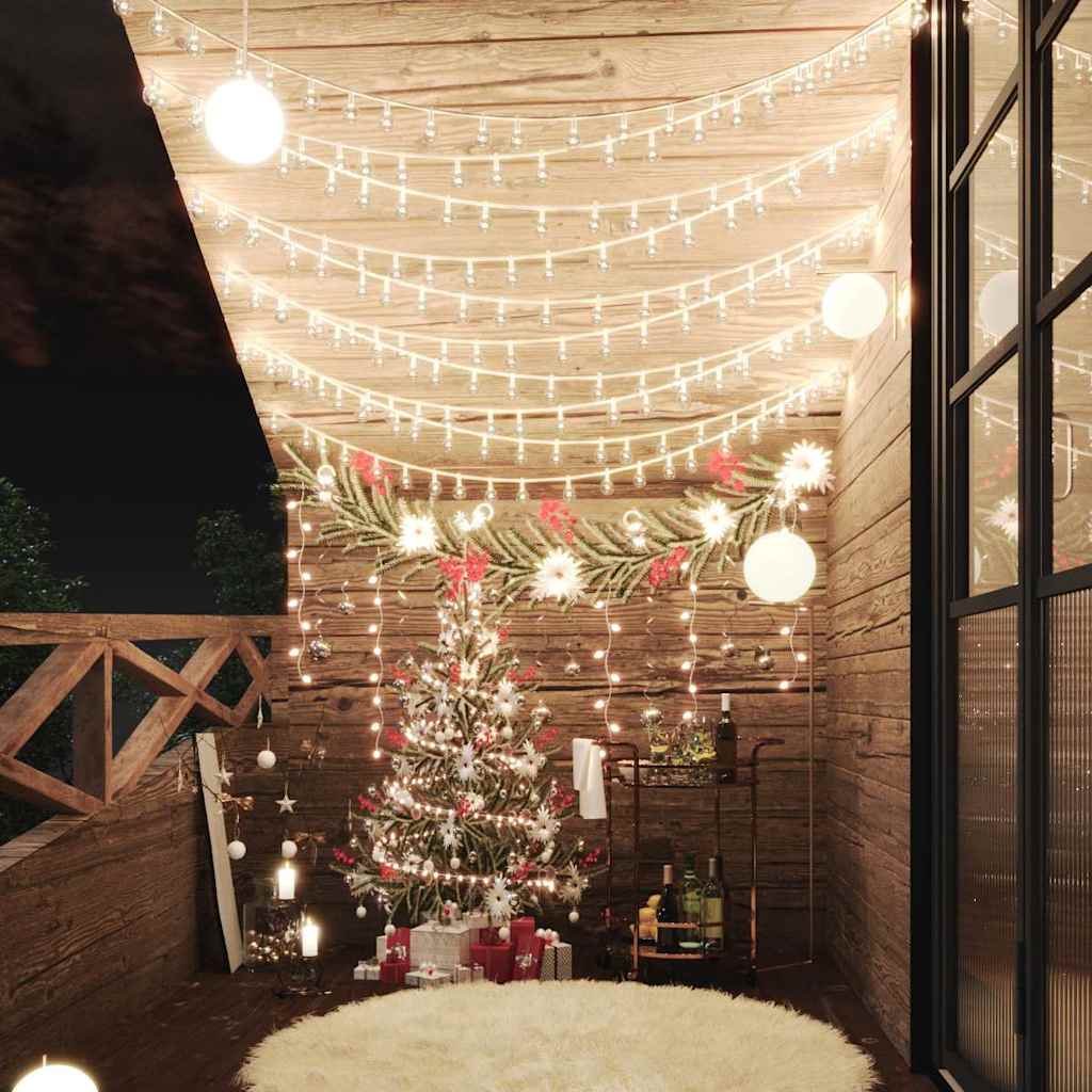 Vilinski rasvjetni lanac 20 m 200 LED topli bijeli 8 funkcija