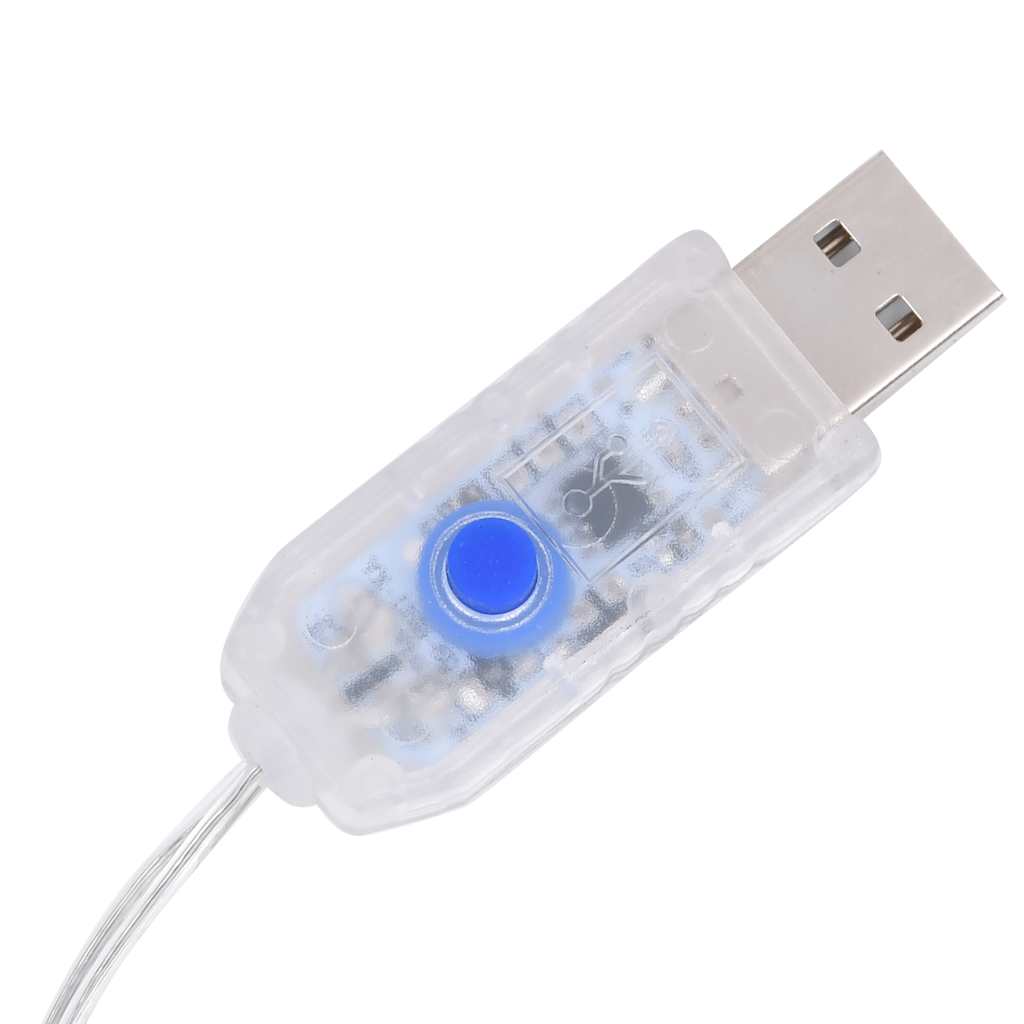 Vilinski rasvjetni lanac 20 m 200 LED hladni bijeli 8 funkcija