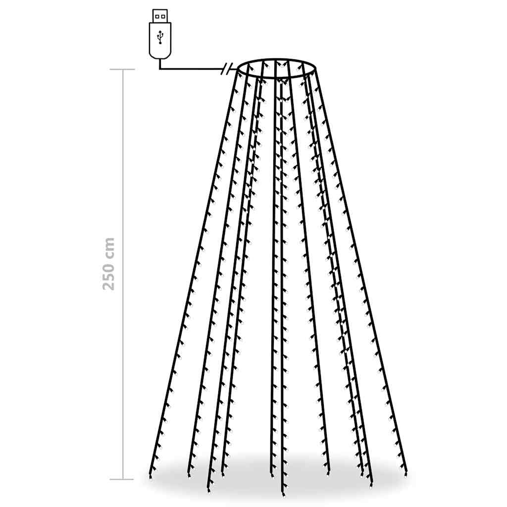 Mrežasta svjetla za božićno drvce 250 LED žarulja šarena 250 cm