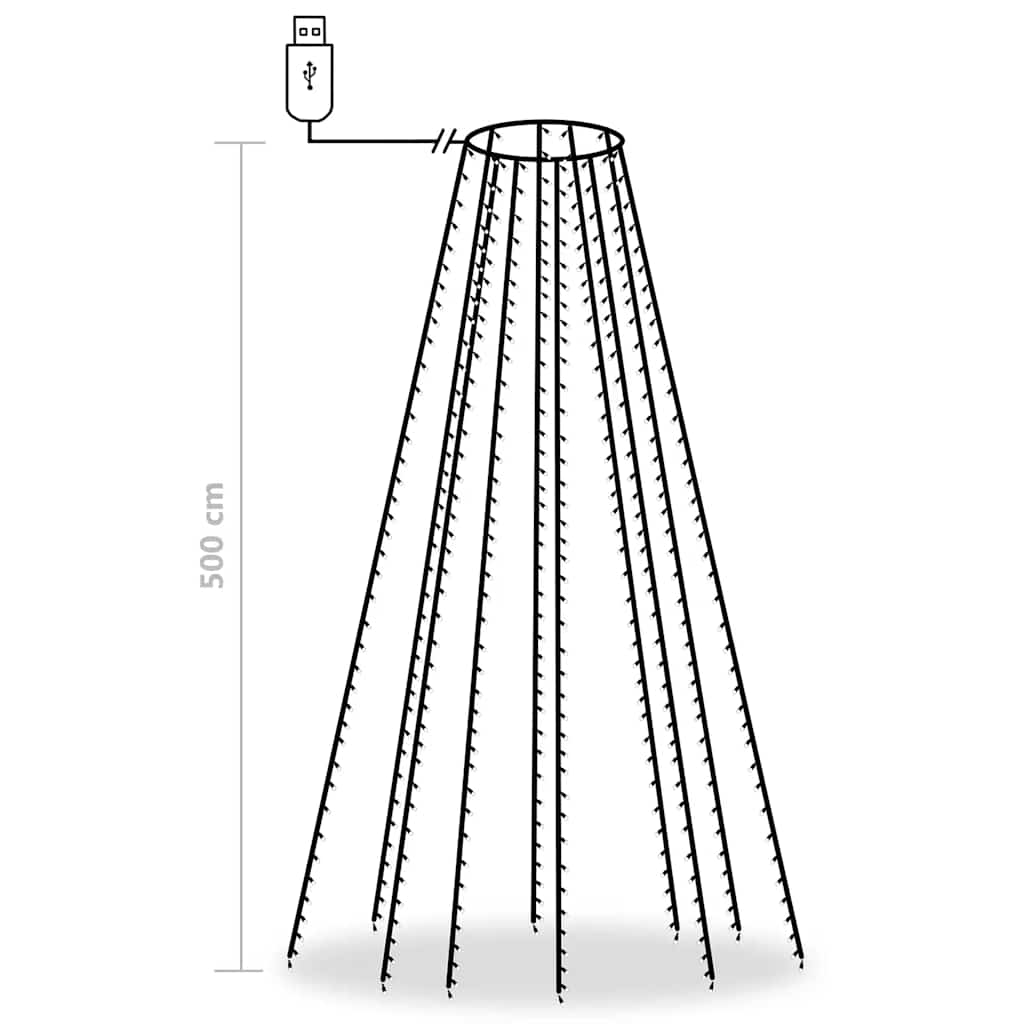 Svjetla za drvce 500 LED šarena 500 cm unutarnja-vanjska