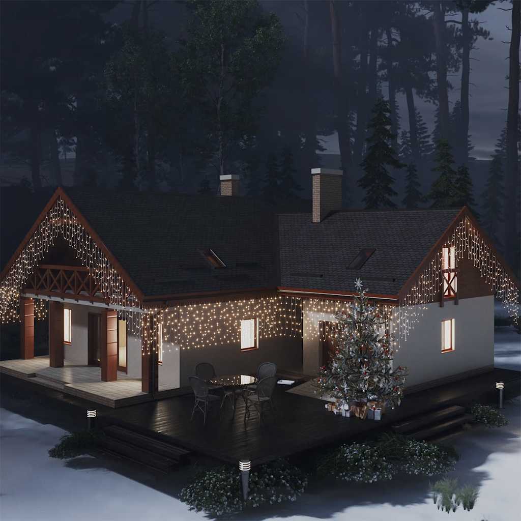 LED zavjesa sa sigama 10 m 400 LED tople bijele 8 funkcija