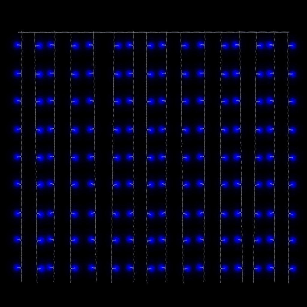 LED vilinska zavjesa 3 x 3 m 300 LED plave 8 funkcija