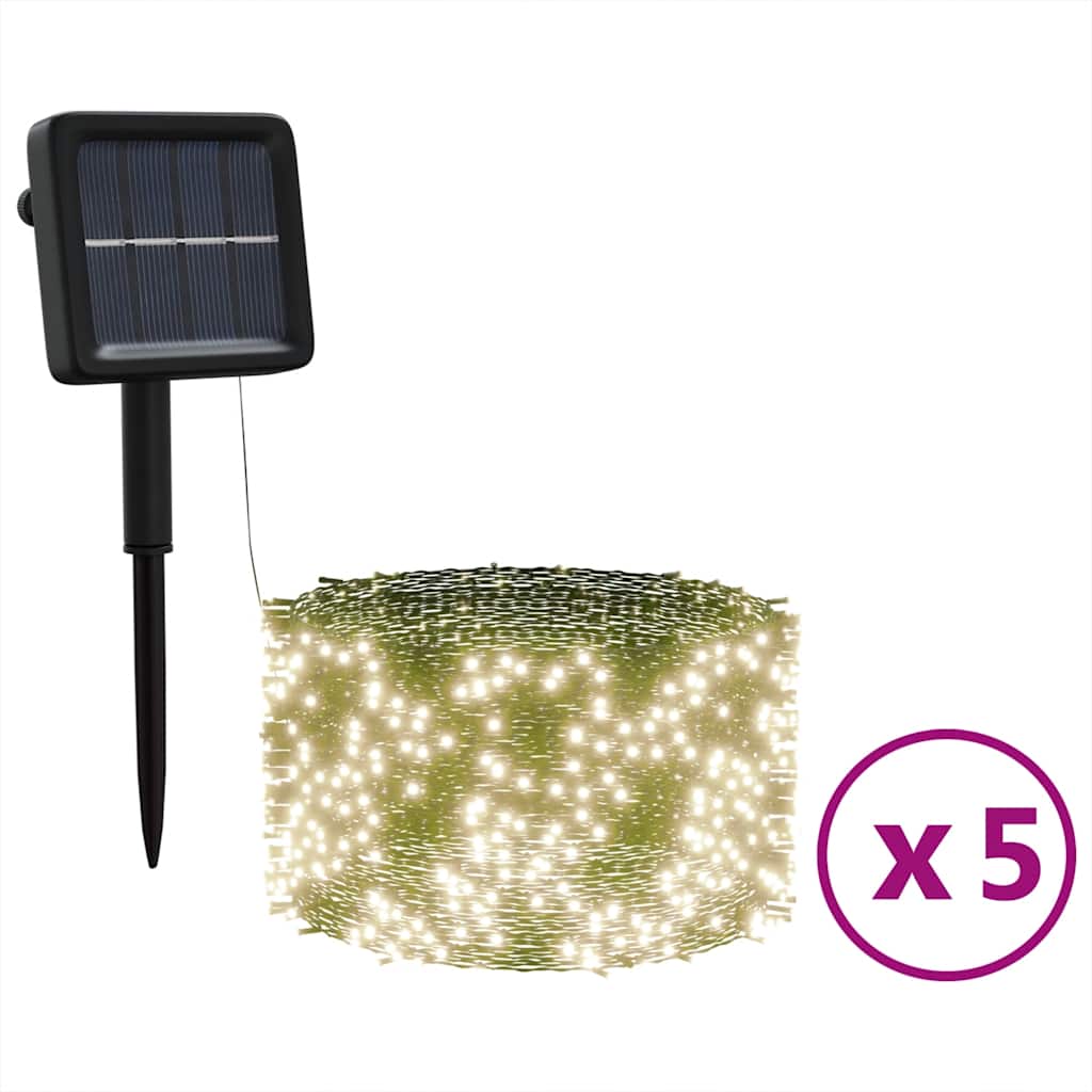 Solarna vilinska svjetla 5 kom 5 x 200 LED topla bijela