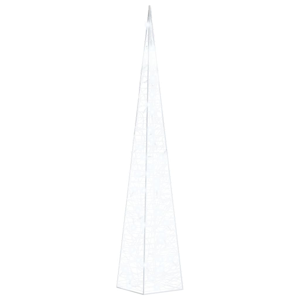 Akrilni ukrasni stožac s LED svjetlima hladni bijeli 90 cm
