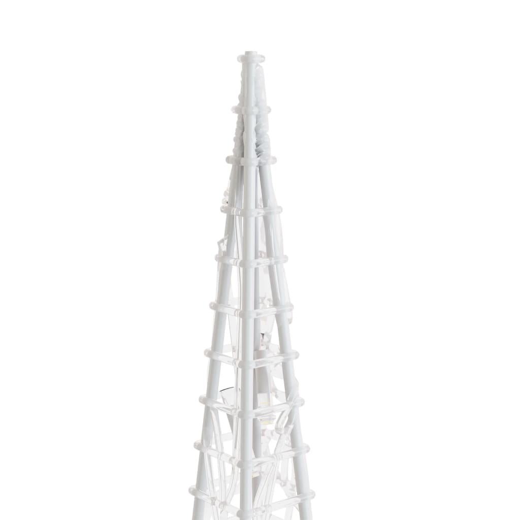 Akrilni ukrasni stožac s LED svjetlima hladni bijeli 90 cm