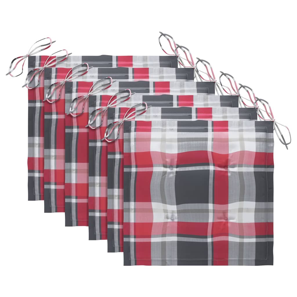 Sklopive vrtne stolice s jastucima 6 kom od masivne tikovine