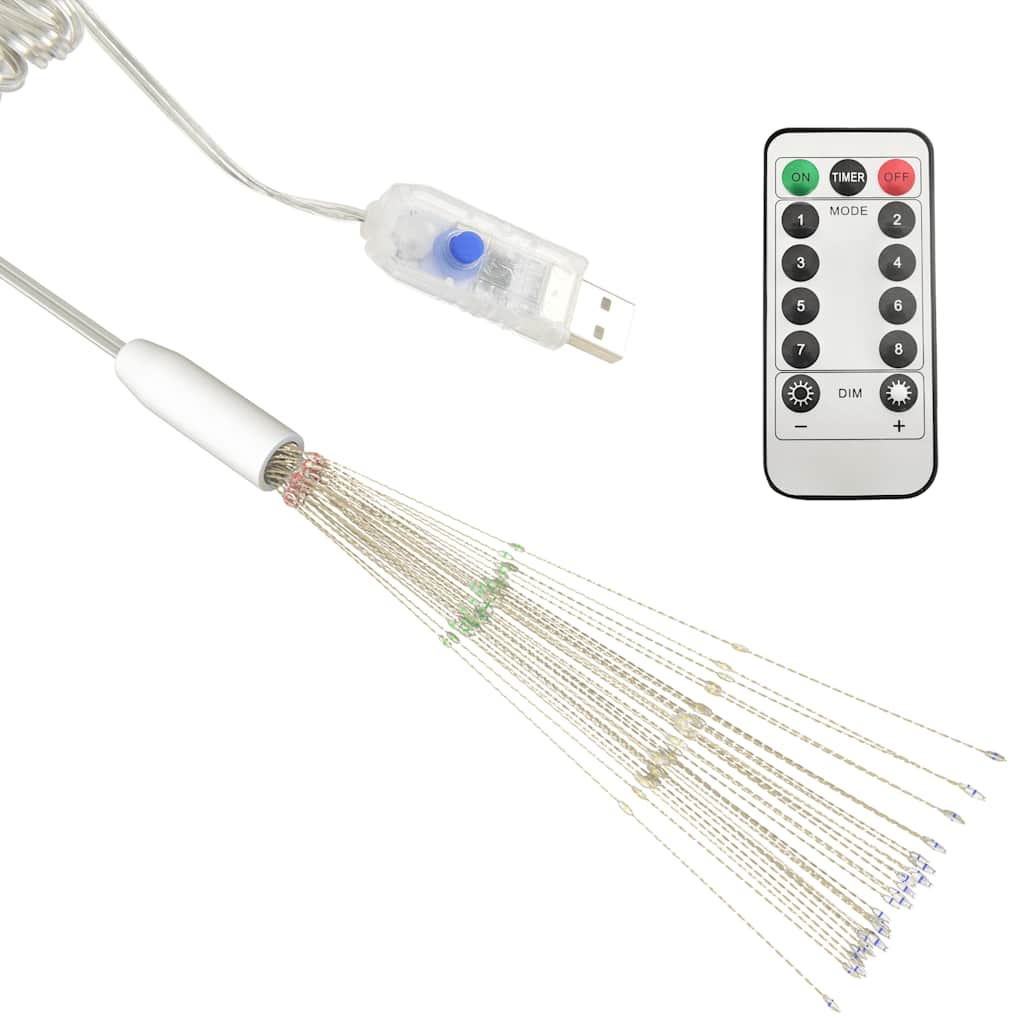 Božićna svjetla izgled vatrometa 2 kom raznobojna 20 cm 280 LED