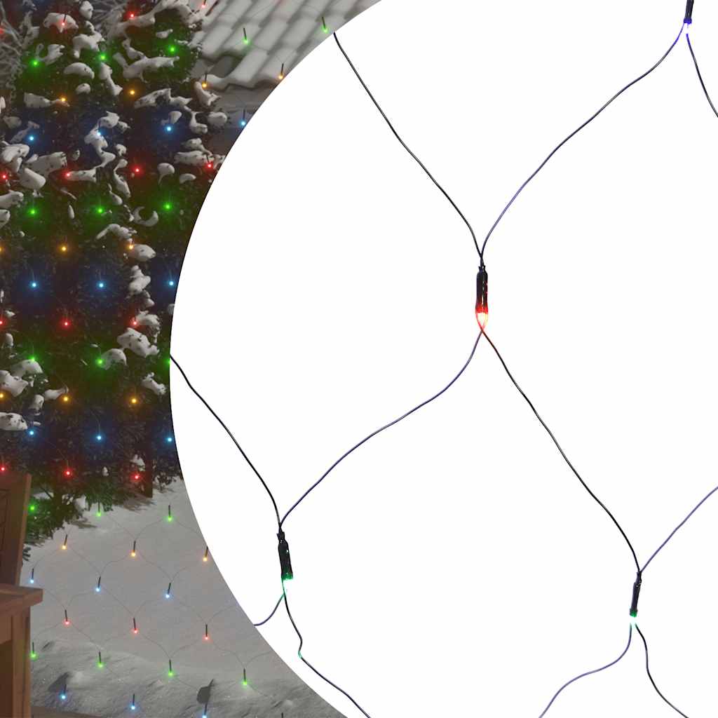 Božićna svjetlosna mreža šarena 3 x 2 m 204 LED