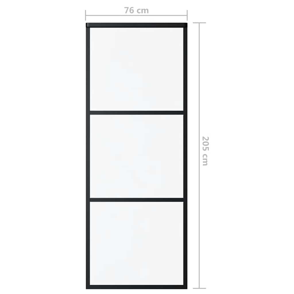 Klizna vrata s 3 panela od stakla ESG i aluminija 76 x 205 cm crna
