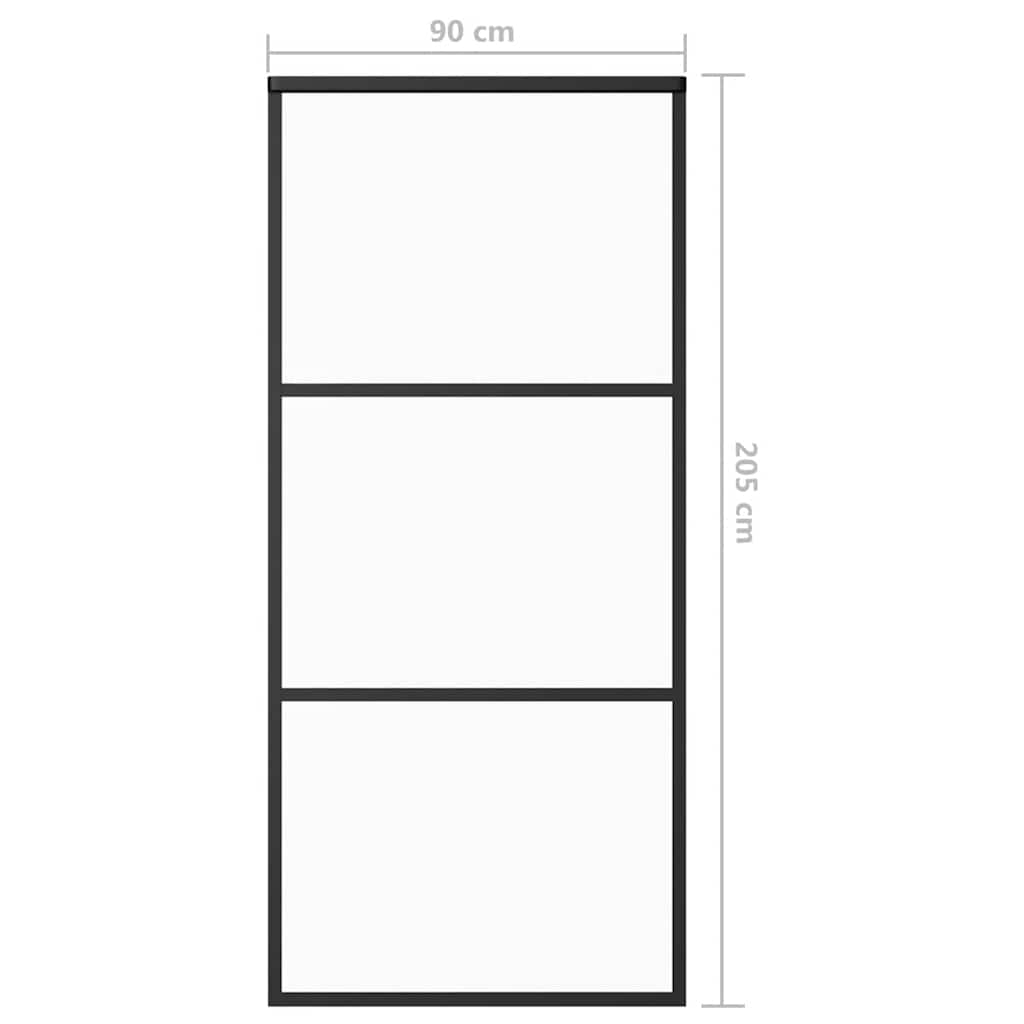 Klizna vrata od stakla ESG i aluminija 90 x 205 cm crna