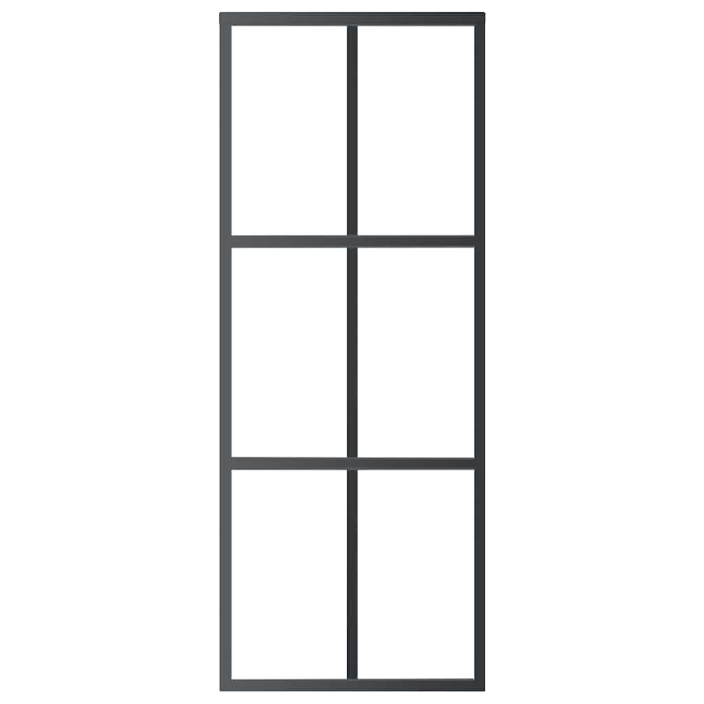 Klizna vrata od stakla ESG i aluminija 76 x 205 cm crna