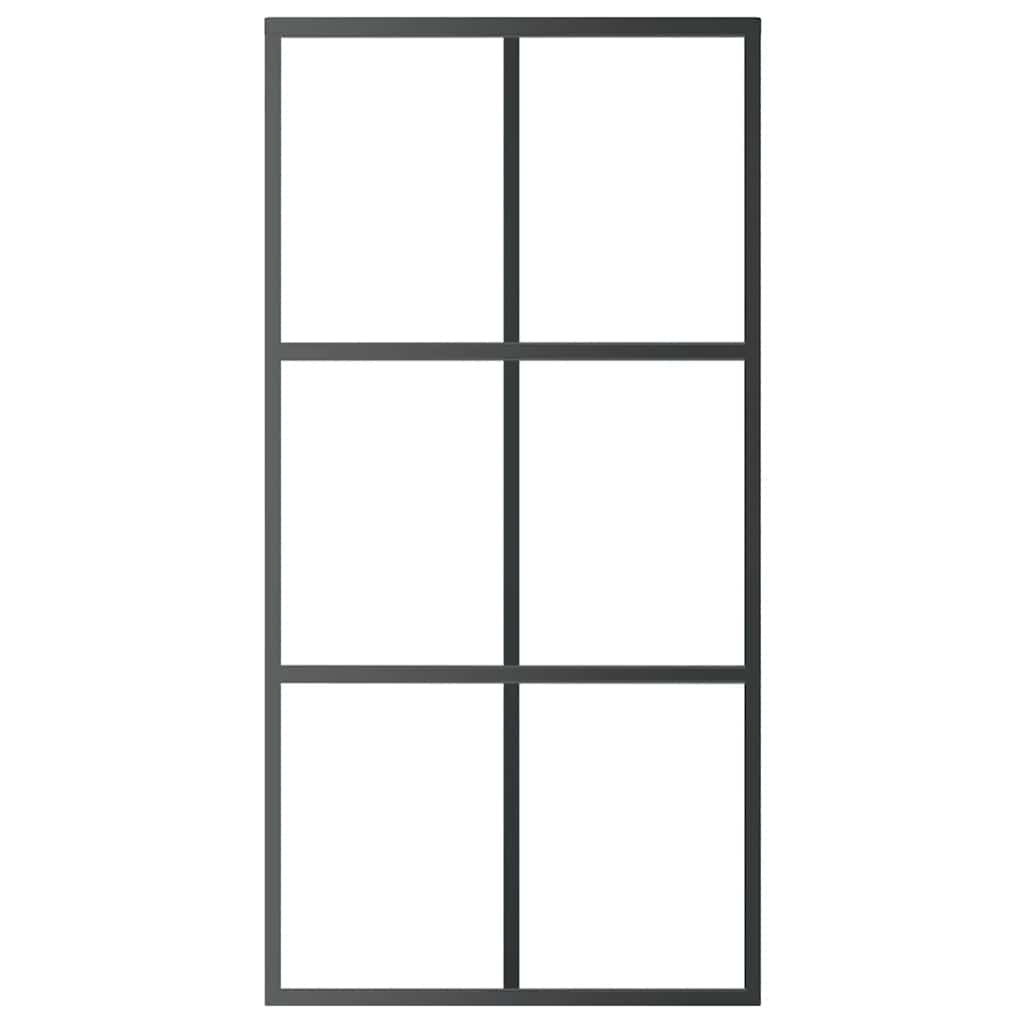 Klizna vrata od stakla ESG i aluminija 102 x 205 cm crna