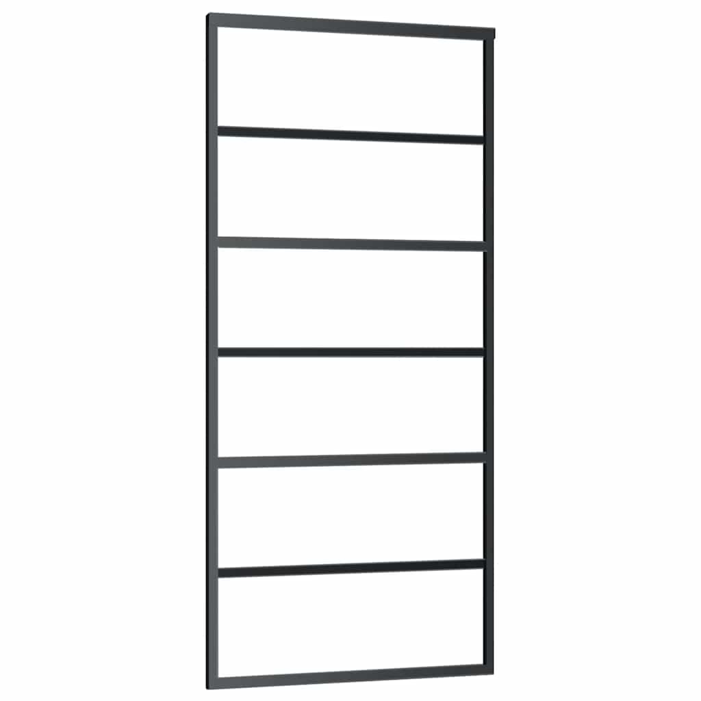 Klizna vrata od stakla ESG i aluminija 90 x 205 cm crna