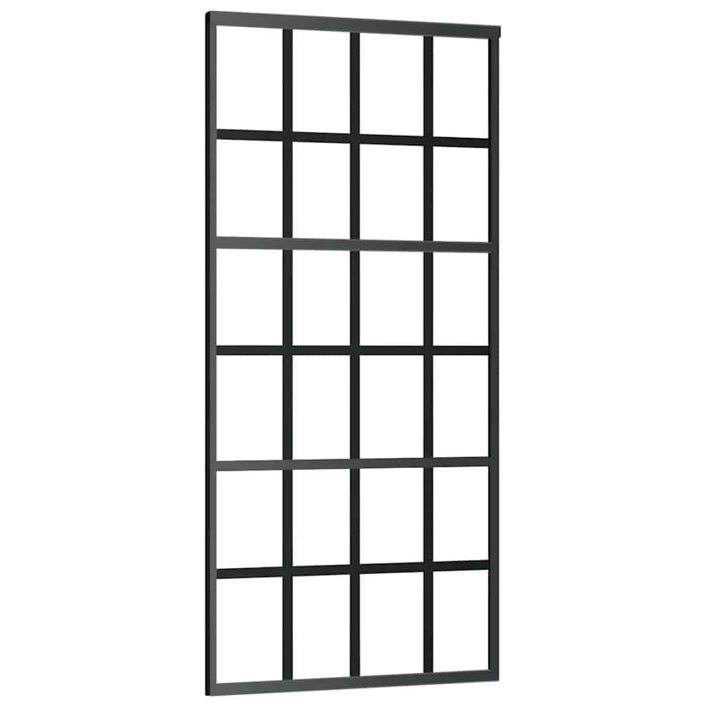 Klizna vrata od stakla ESG i aluminija 90 x 205 cm crna