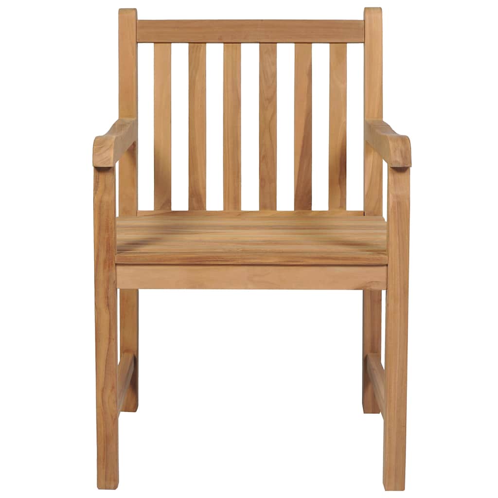 Vrtne stolice s crvenim jastucima 8 kom od masivne tikovine