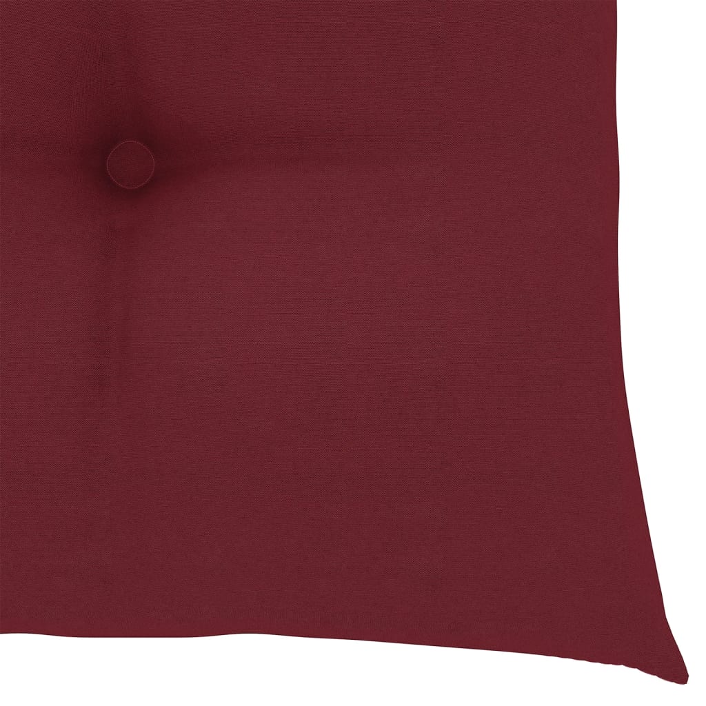 Vrtne stolice s jastucima boje vina 8 kom od masivne tikovine