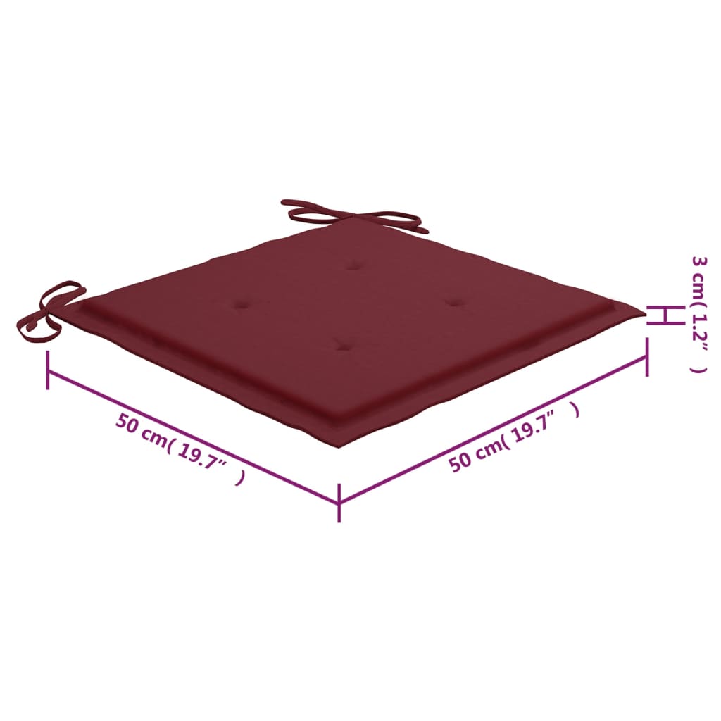 Vrtne stolice s jastucima 4 kom od masivne tikovine
