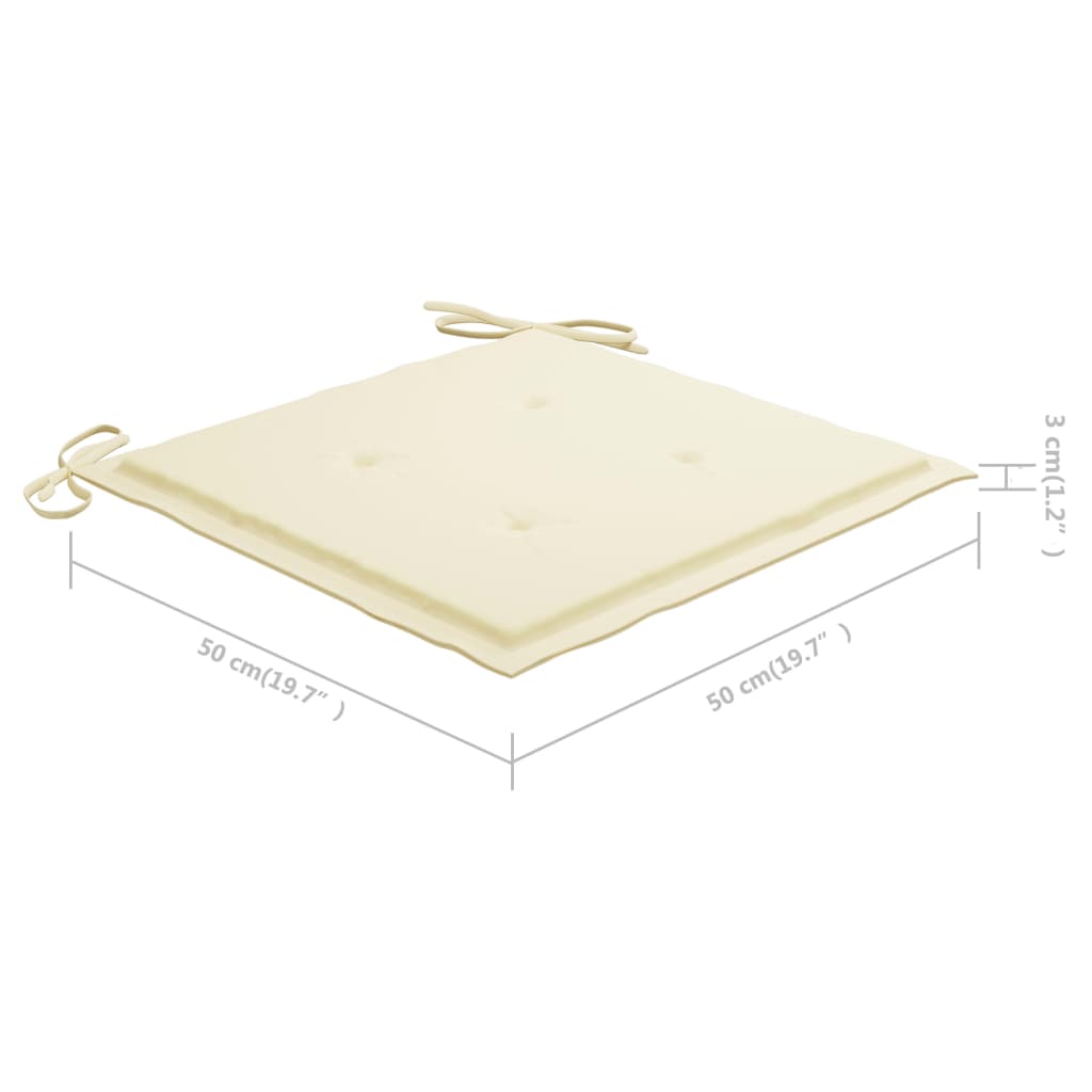Vrtne stolice s jastucima 6 kom od masivne tikovine