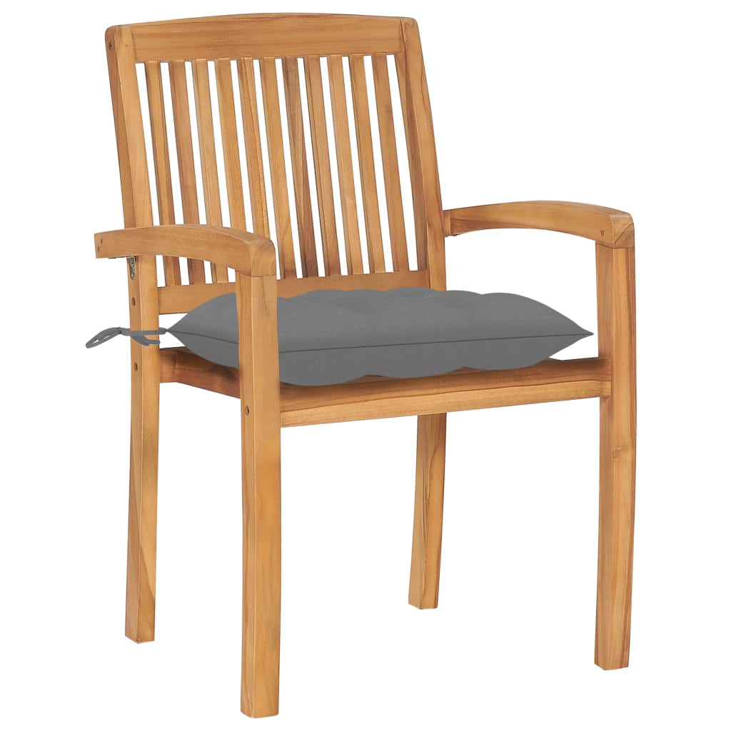 Složive vrtne stolice s jastucima 6 kom od masivne tikovine