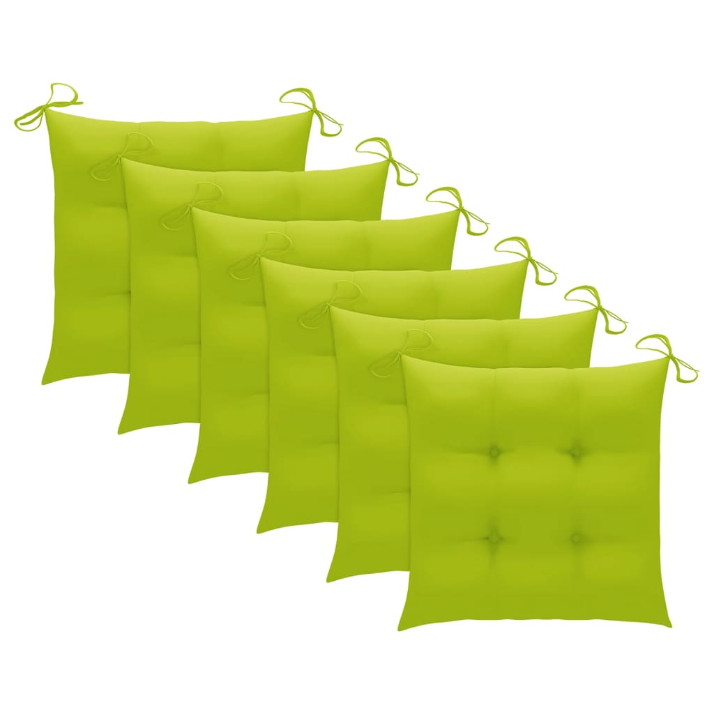 Složive vrtne stolice s jastucima 6 kom od masivne tikovine
