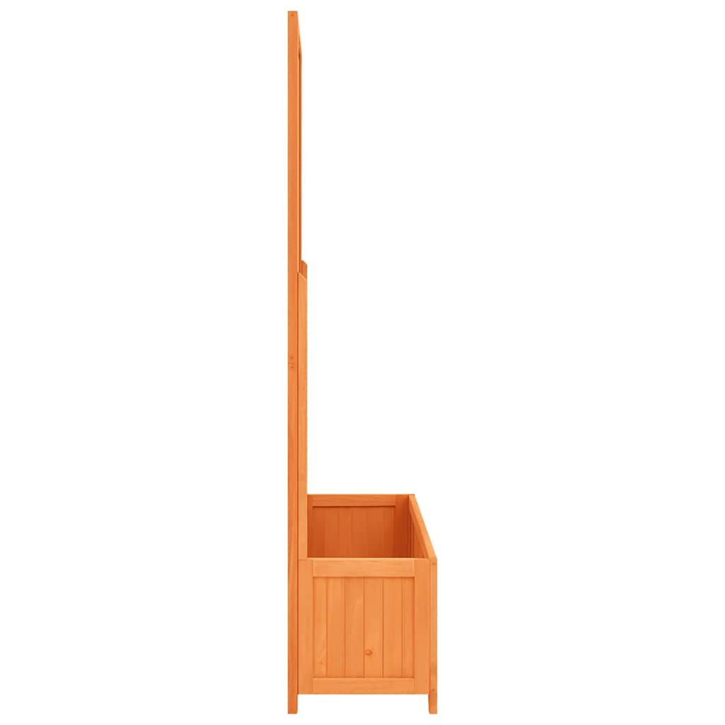 Vrtna sadilica s rešetkom smeđa 70x30x135 cm od masivne jelovine