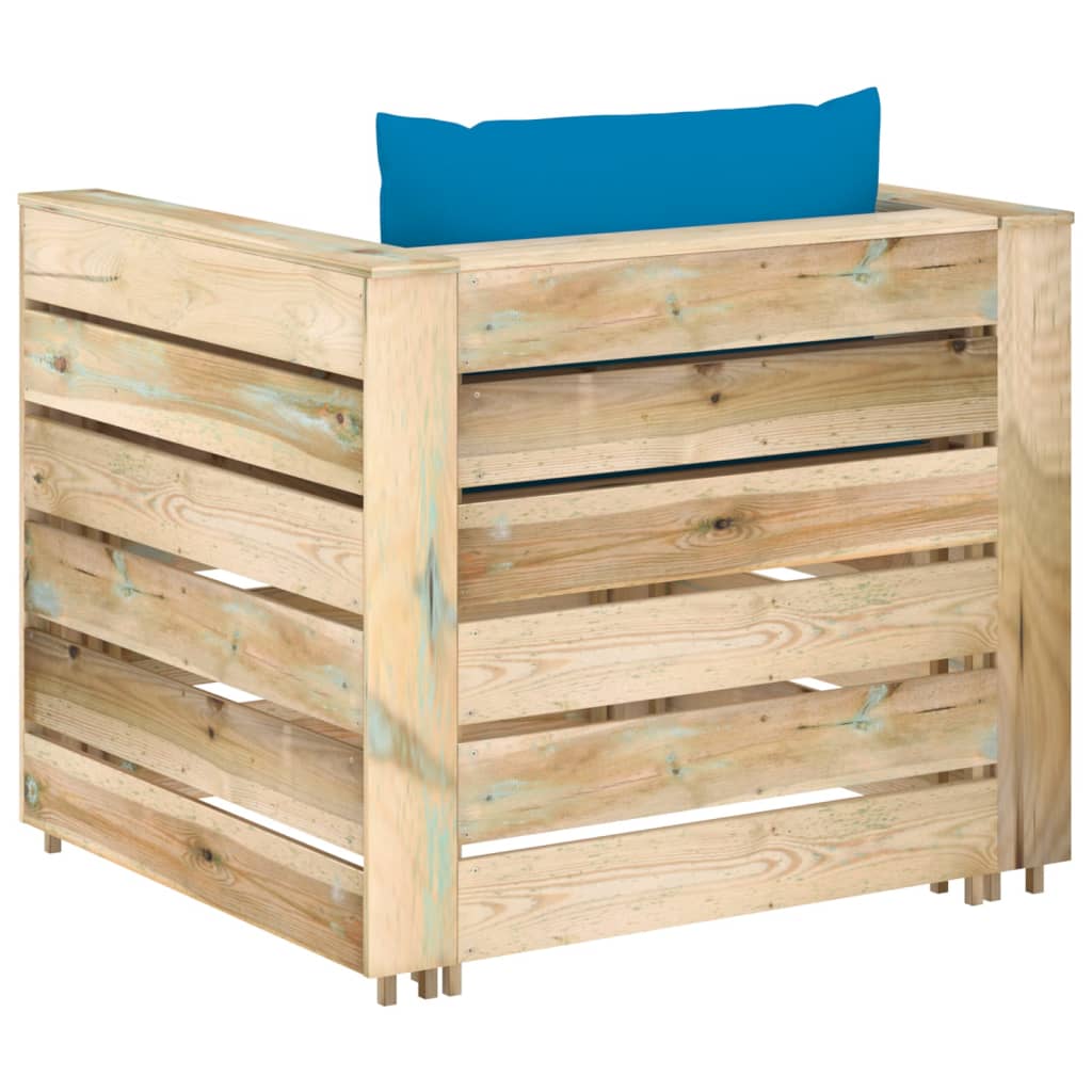 2-dijelna vrtna garnitura s jastucima zeleno impregnirano drvo