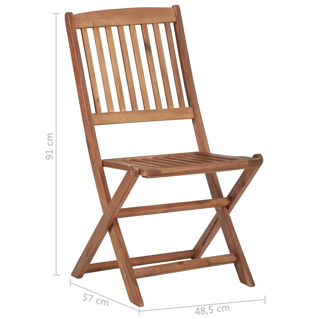 Sklopive vrtne stolice 6 kom od masivnog bagremovog drva