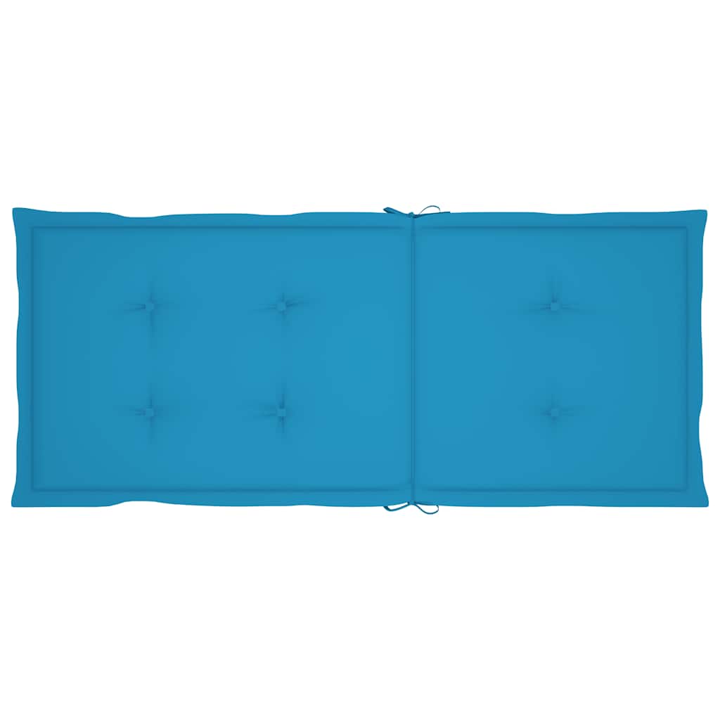 Sklopive stolice s jastucima 8 kom. Masivno bagremovo drvo Plava 120 x 50 x 3 cm