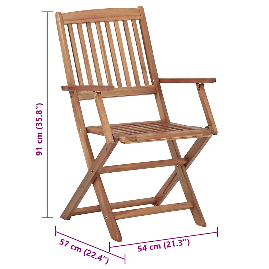 Sklopive vrtne stolice s jastucima 8 kom masivno bagremovo drvo