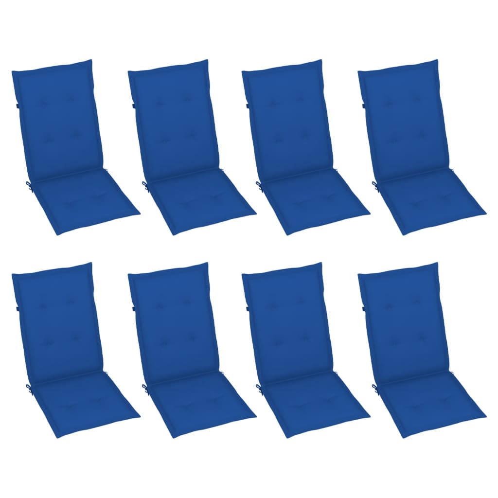 Nagibne vrtne stolice s jastucima 8 kom sive od bagremovog drva