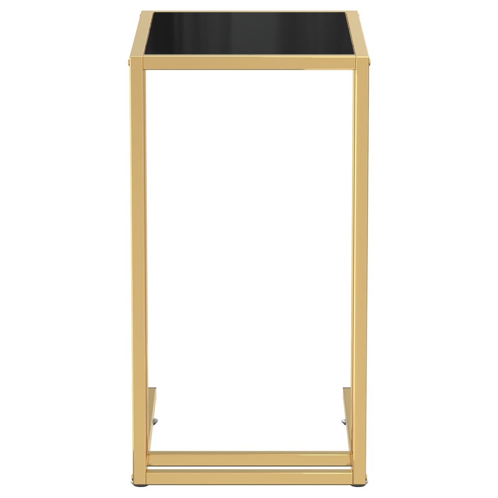 Bočni stolić za računalo crni 50x35x65 cm od kaljenog stakla