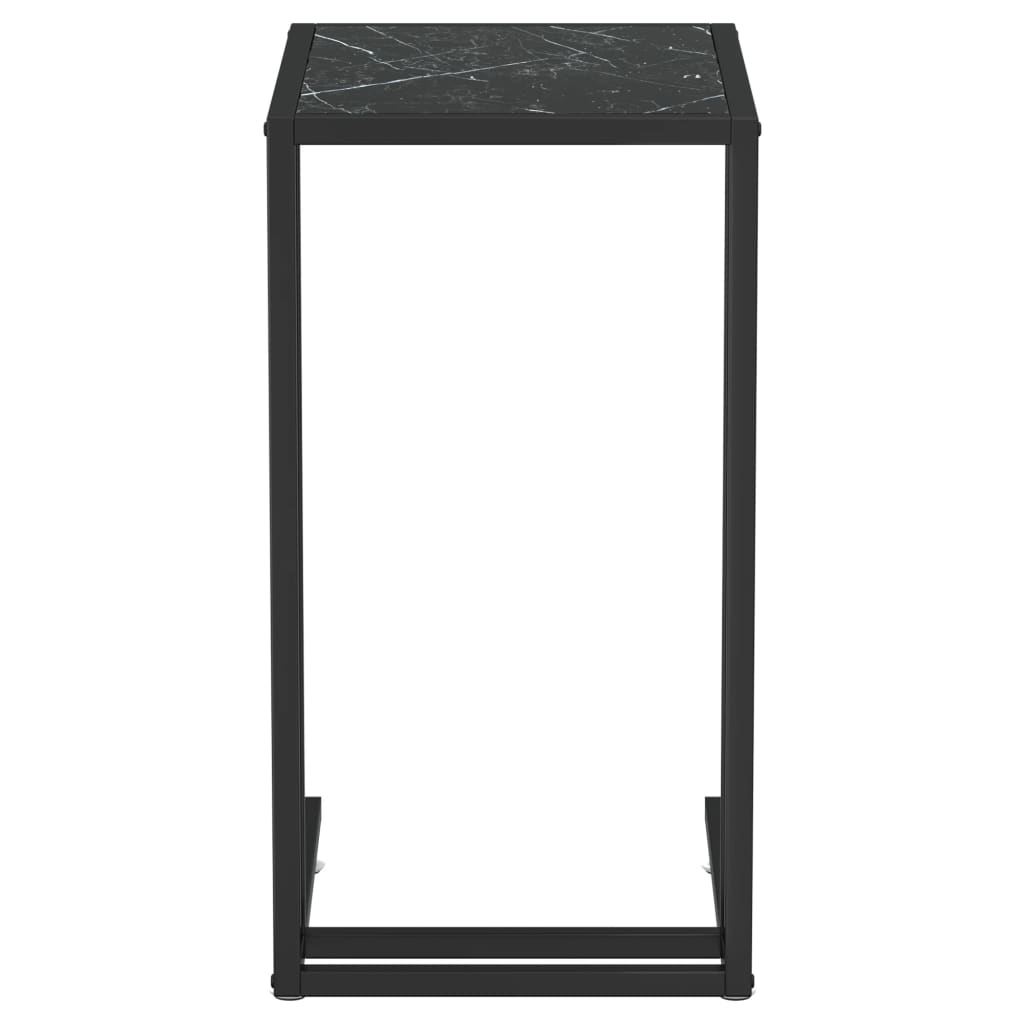 Bočni stolić za računalo crni mramor 50x35x65 cm kaljeno staklo