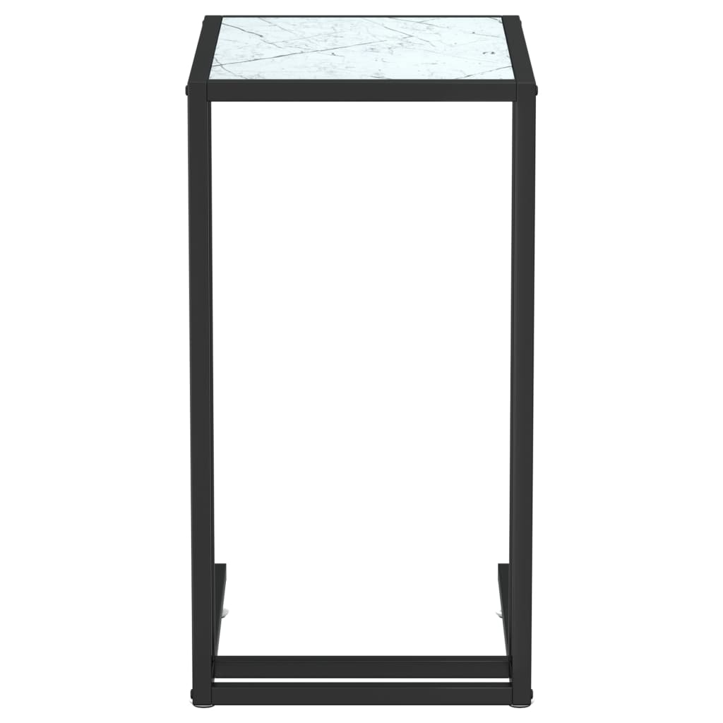 Bočni stolić za računalo bijeli 50x35x65 cm od kaljenog stakla