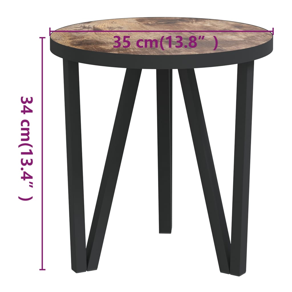 Stolić za čaj crno-žuti Ø 35 cm MDF