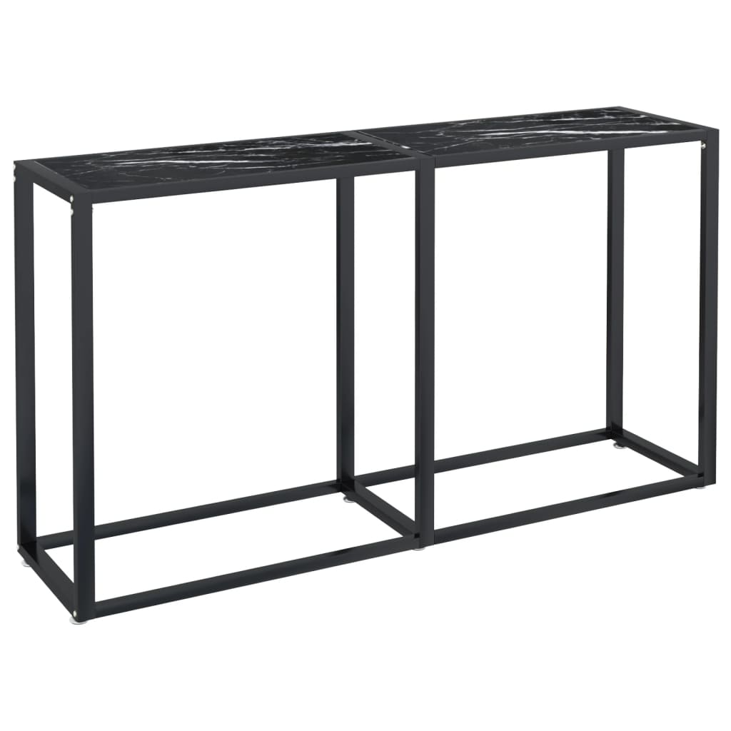 Konzolni stol boja crnog mramora 140x35x75,5 cm kaljeno staklo