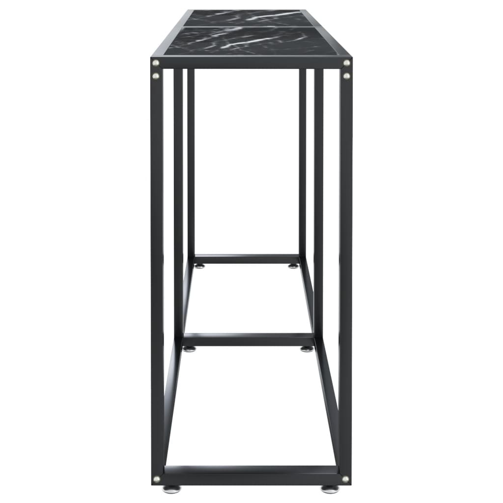 Konzolni stol boja crnog mramora 140x35x75,5 cm kaljeno staklo