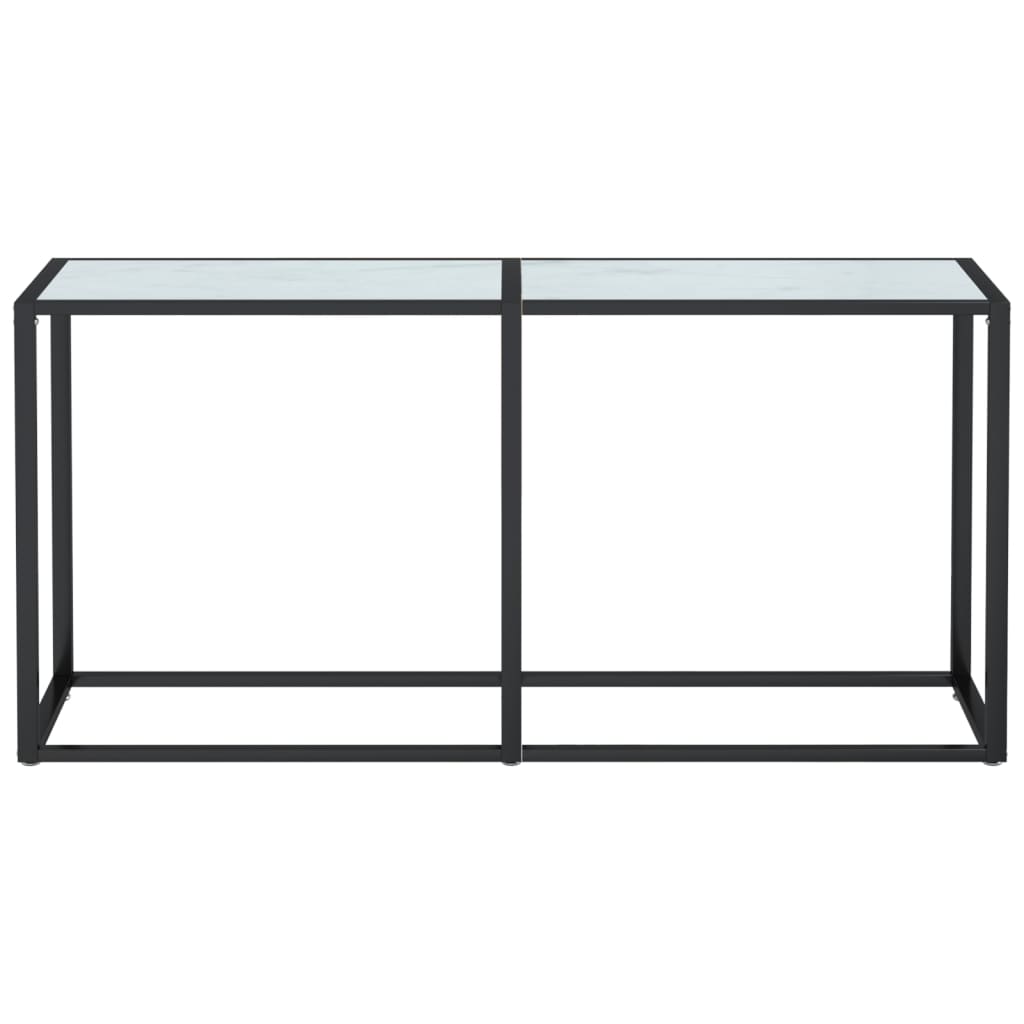 Konzolni stol boja bijeli mramor 160x35x75,5 cm kaljeno staklo