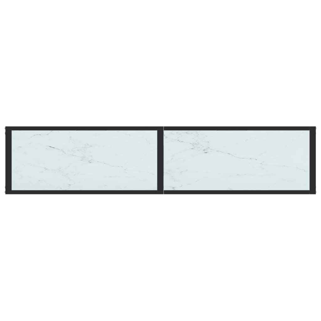 Konzolni stol boja bijeli mramor 160x35x75,5 cm kaljeno staklo