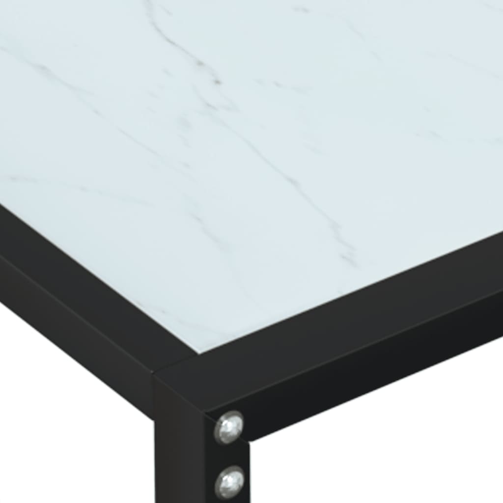 Konzolni stol boja bijeli mramor 160x35x75,5 cm kaljeno staklo