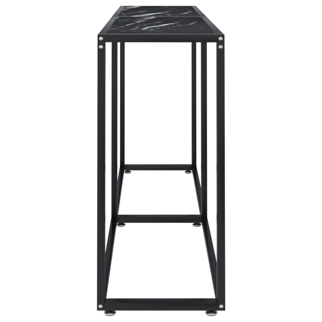 Konzolni stol boja crnog mramora 160x35x75,5 cm kaljeno staklo