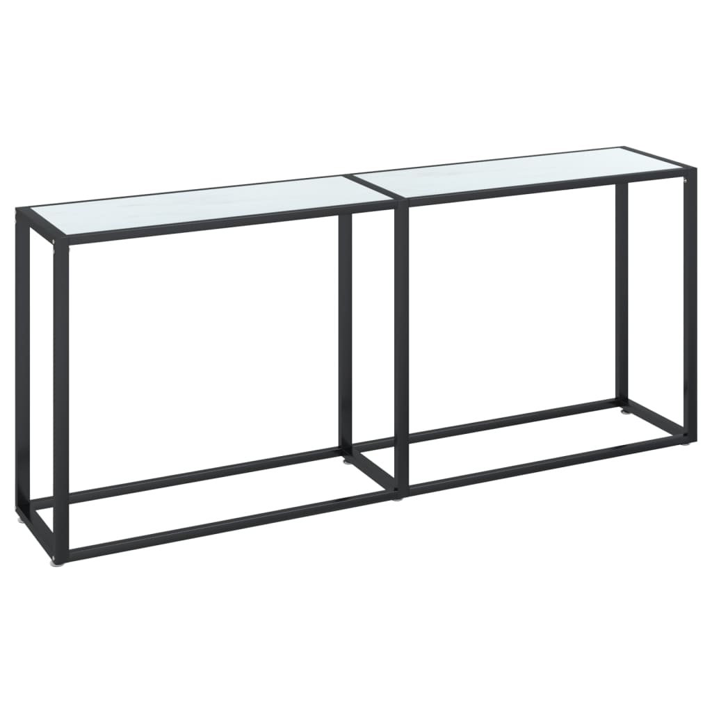 Konzolni stol boja bijeli mramor 180x35x75,5 cm kaljeno staklo