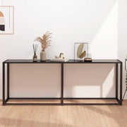 Konzolni stol crni 200 x 35 x 75,5 cm od kaljenog stakla