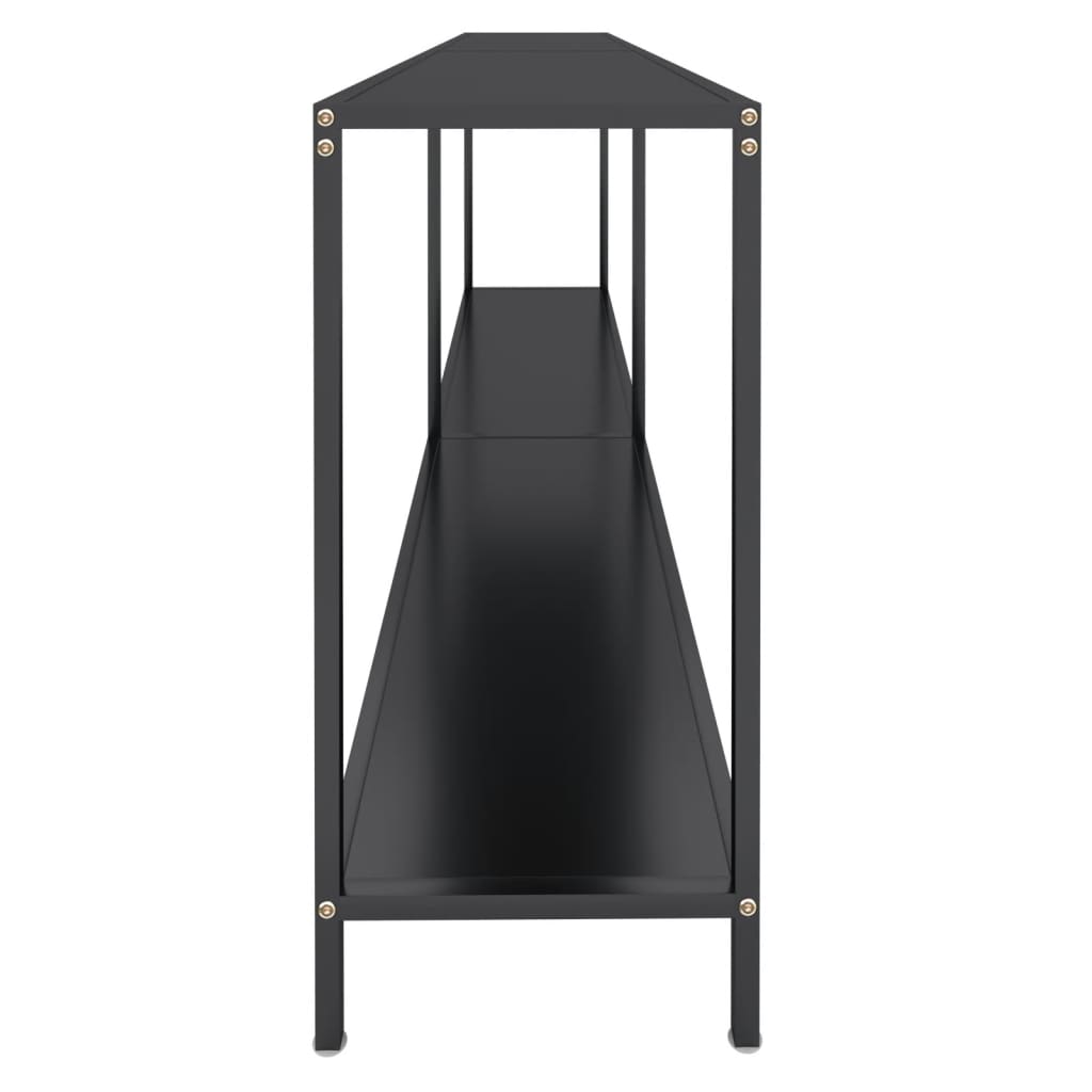 Konzolni stol crni 200 x 35 x 75,5 cm od kaljenog stakla