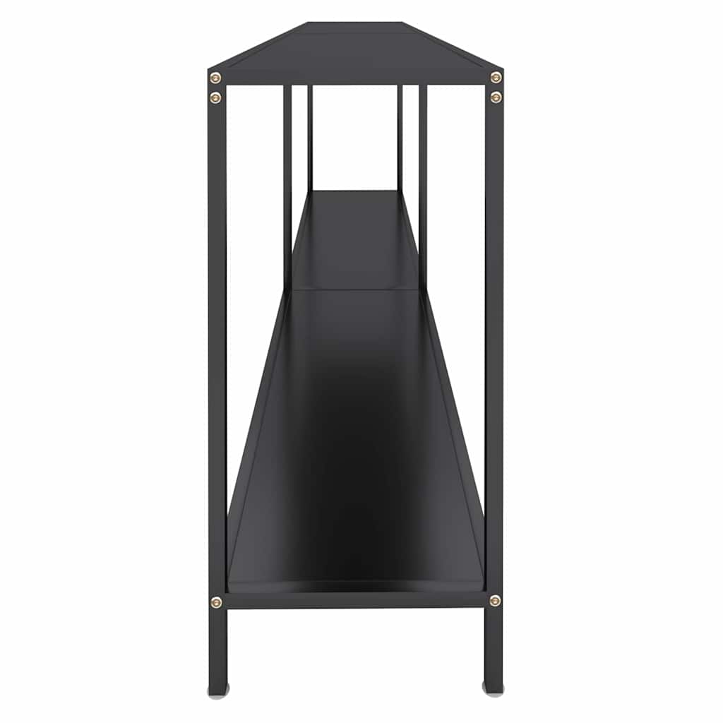 Konzolni stol crni 200 x 35 x 75,5 cm od kaljenog stakla