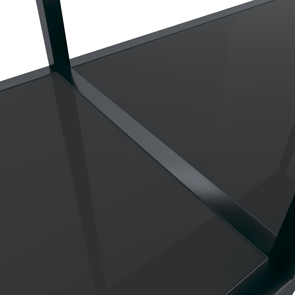 Konzolni stol crni 200 x 35 x 75,5 cm od kaljenog stakla