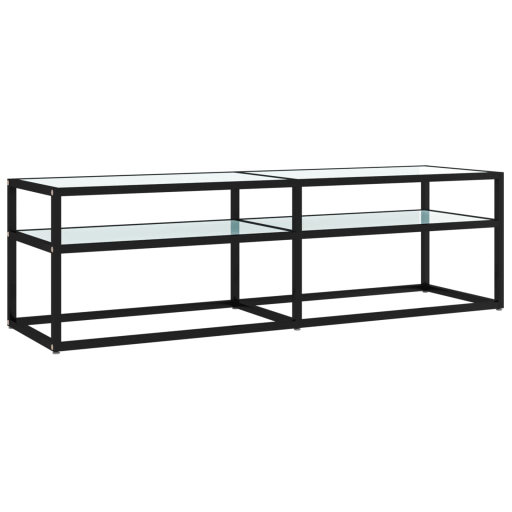 TV ormarić boja bijelog mramora 140x40x40,5 cm kaljeno staklo