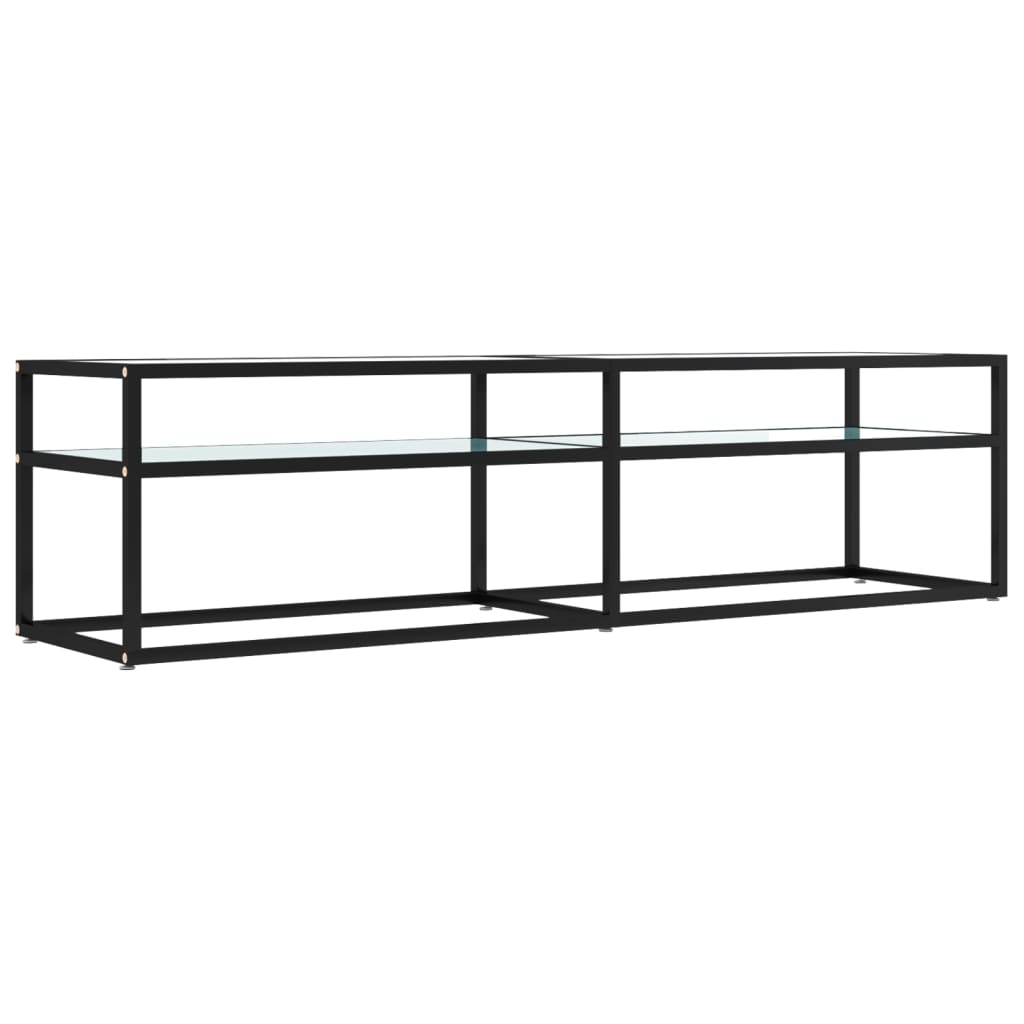 TV ormarić boja bijelog mramora 160x40x40,5 cm kaljeno staklo