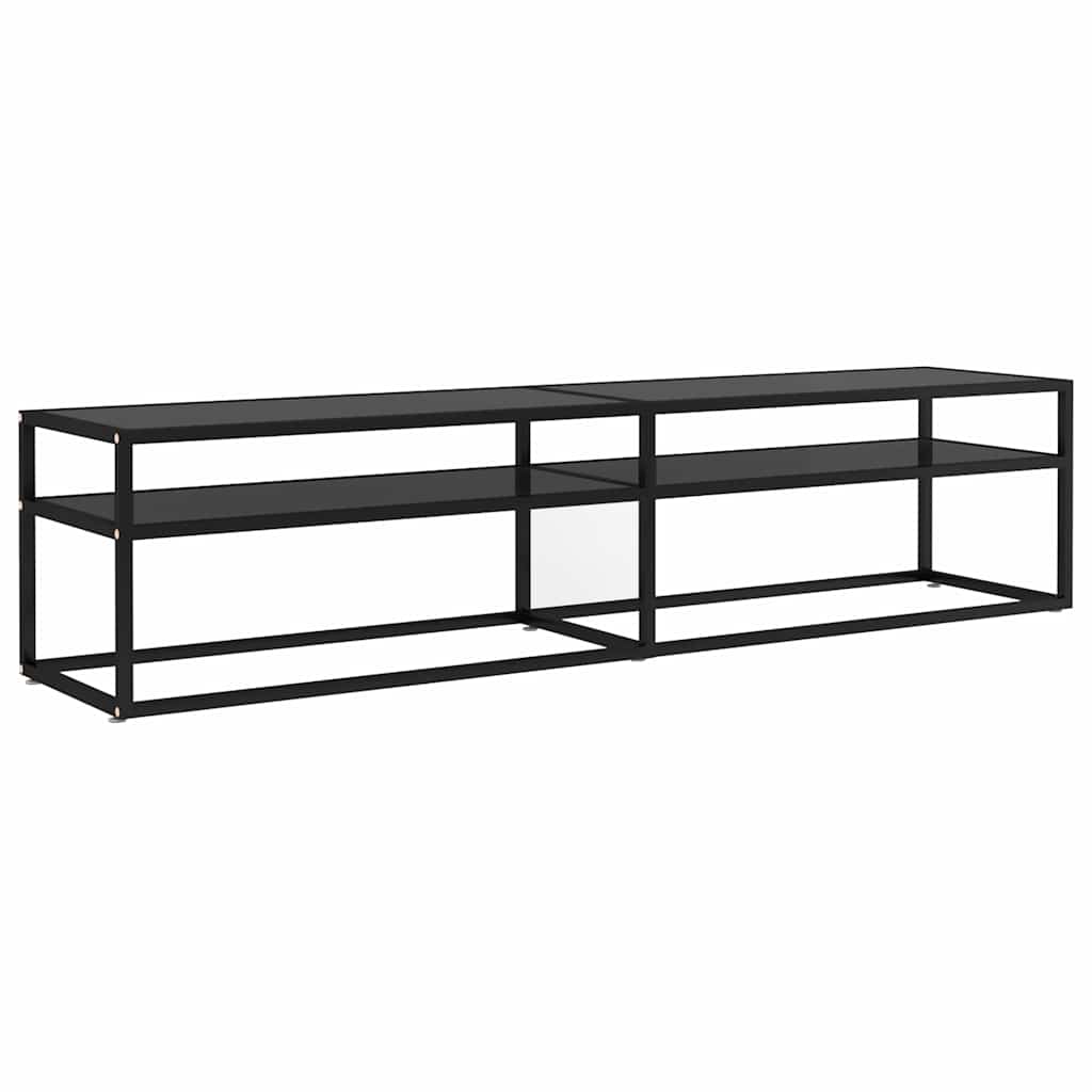 TV ormarić crni 180 x 40 x 40,5 cm od kaljenog stakla