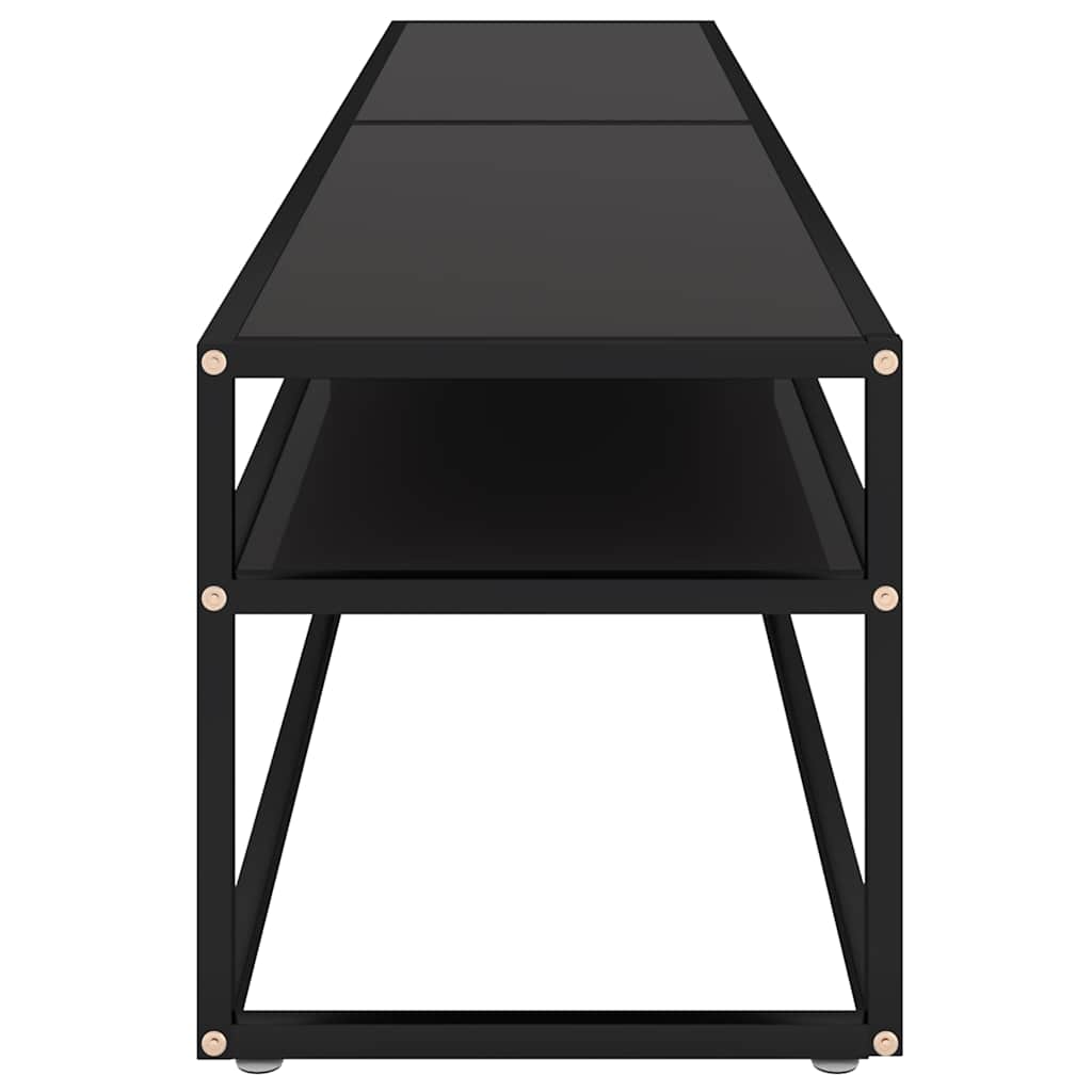 TV ormarić crni 200 x 40 x 40,5 cm od kaljenog stakla