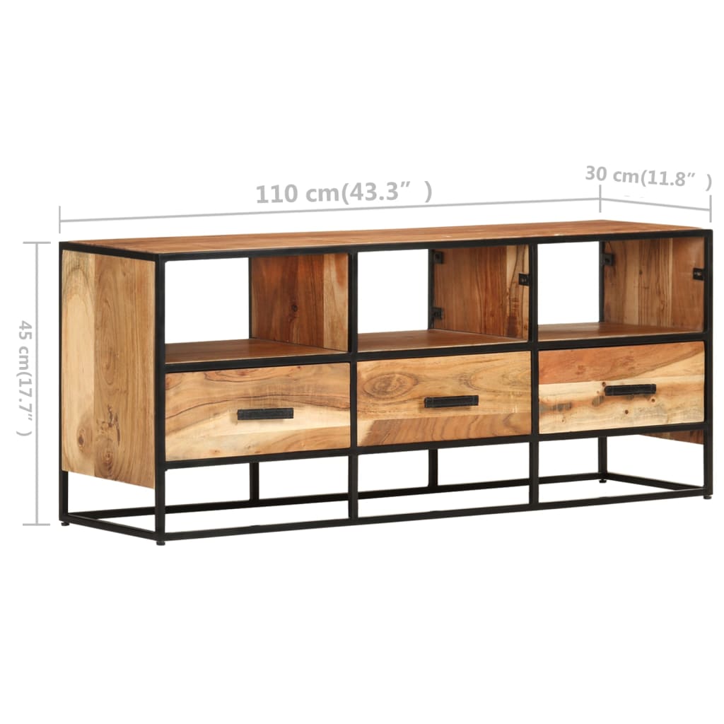 TV ormarić 110 x 30 x 45 cm od masivnog drva bagrema